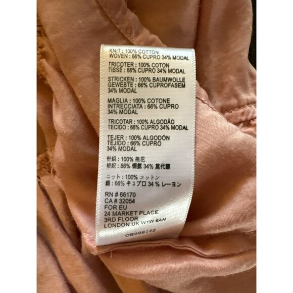 Anthropologie Iona Peach Tiered Peplum Short-Sleeve Top Size Medium - Picture 4 of 7